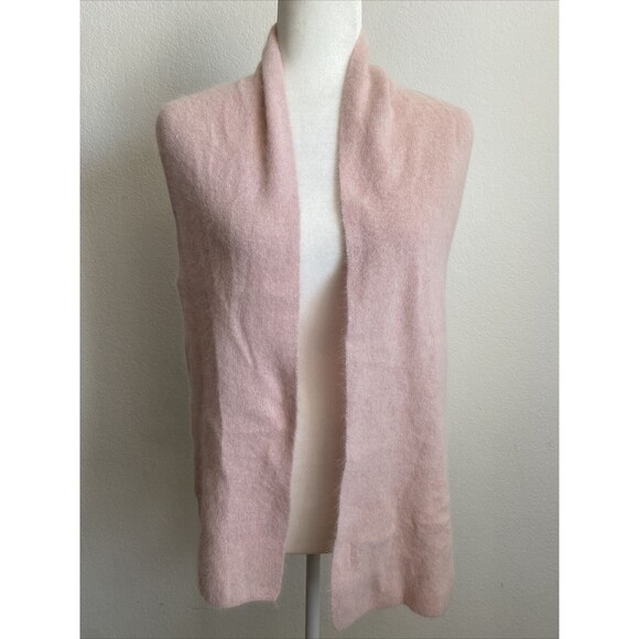 Tower Hill Collection Scarf Pink Angora/Wool Blend Soft Knit Neck Wrap 62" x 9" - Picture 1 of 4